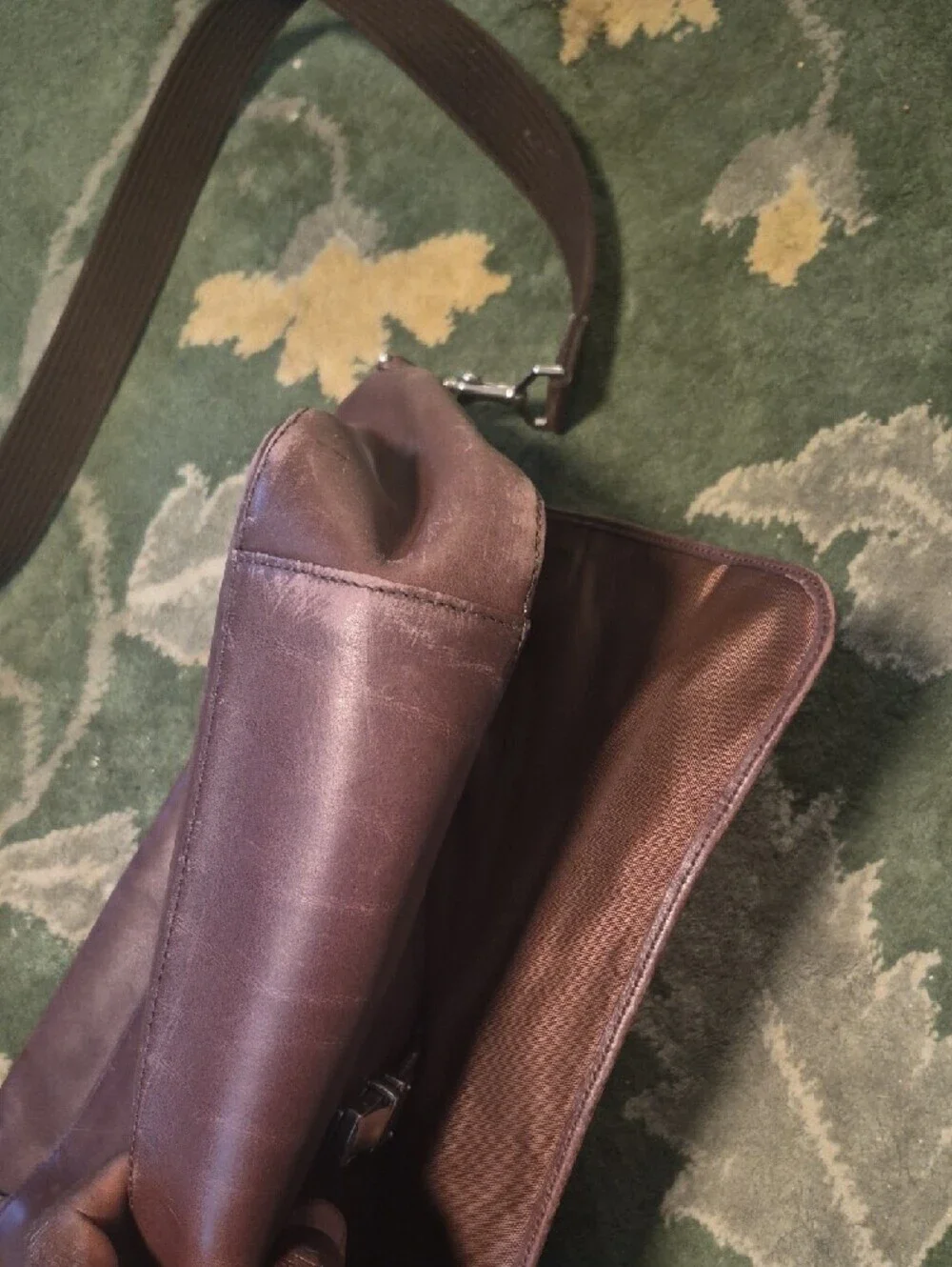 Coach Brown Leather Messenger Bag with Adjustable Strap